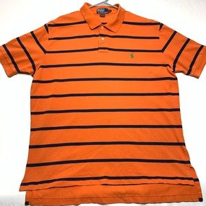 Polo Ralph Lauren Mens XXL Orange W Blue Stripe